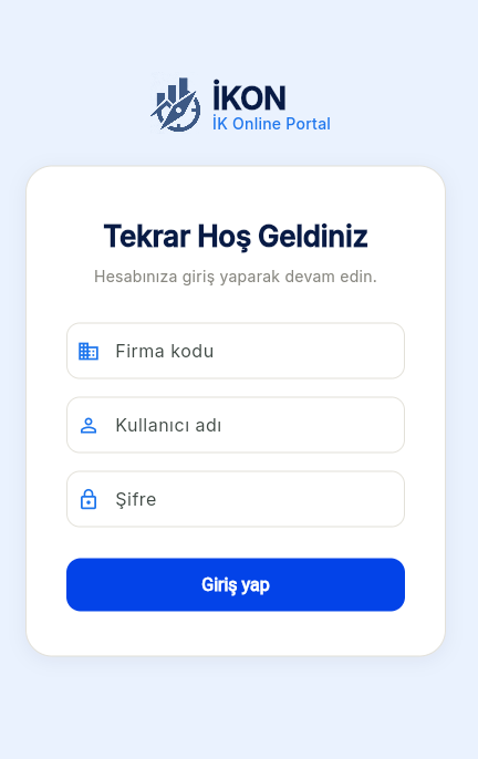 Mobil giriş ekranı — aynı hesap, aynı adımlar.