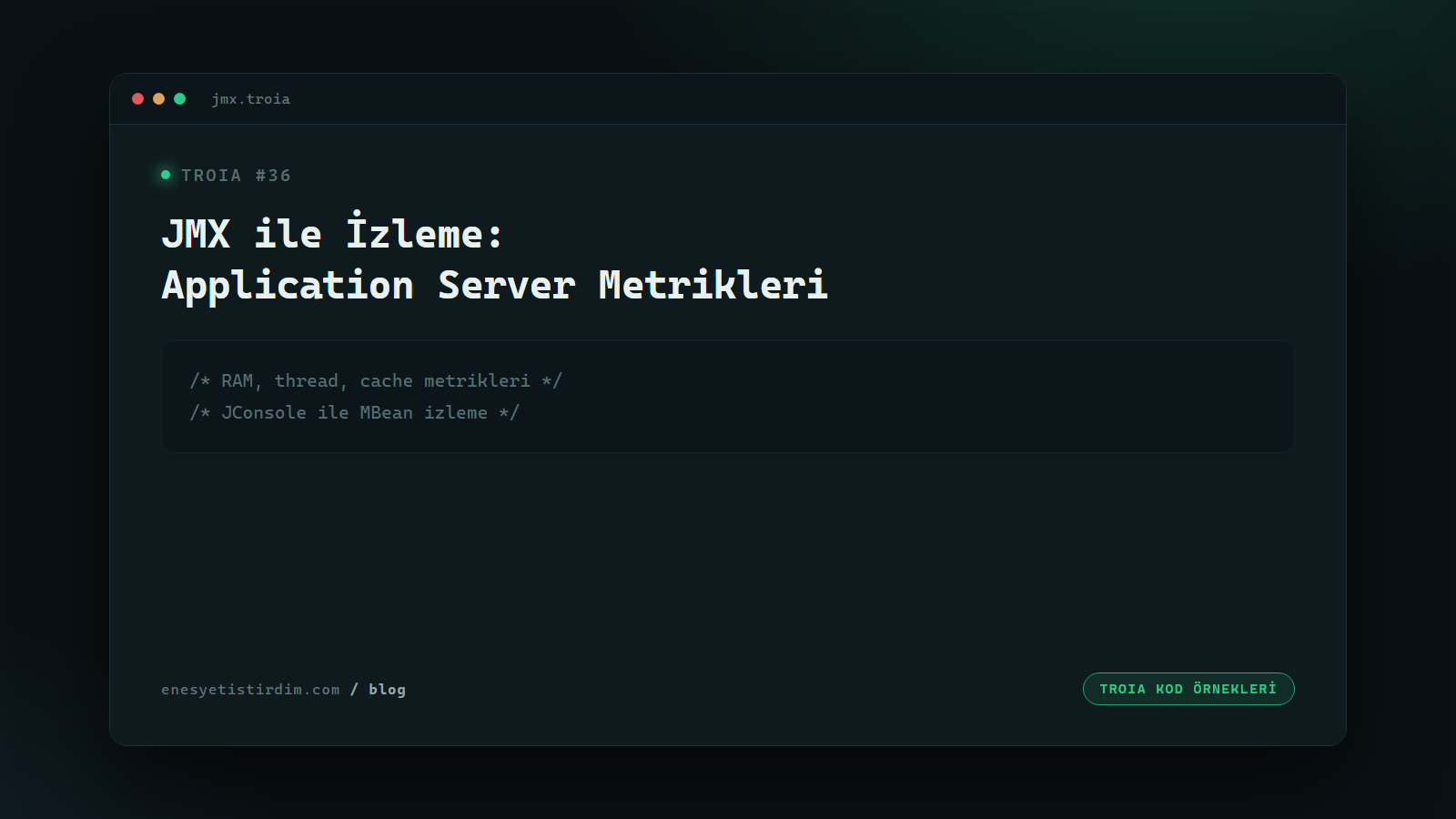 TROIA'da JMX ile Application Server İzleme